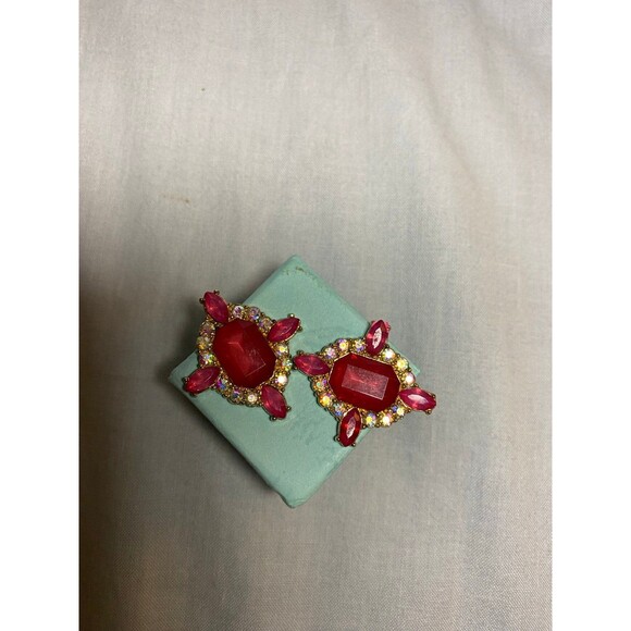 Vintage Joann Rivers Pink Tourmaline Earrings NWOT - Picture 6 of 12